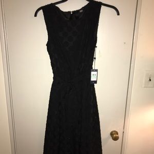Black Polka Dot Tommy Hilfiger Tie-Waist Dress